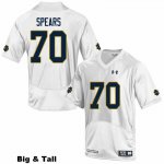 Notre Dame Fighting Irish Men's Hunter Spears #70 White Under Armour Authentic Stitched Big & Tall College NCAA Football Jersey EAA7499DS